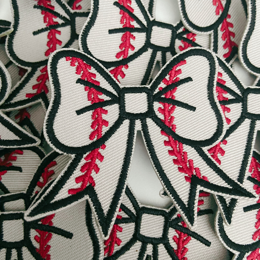 Baseball Bow Patch, 2"