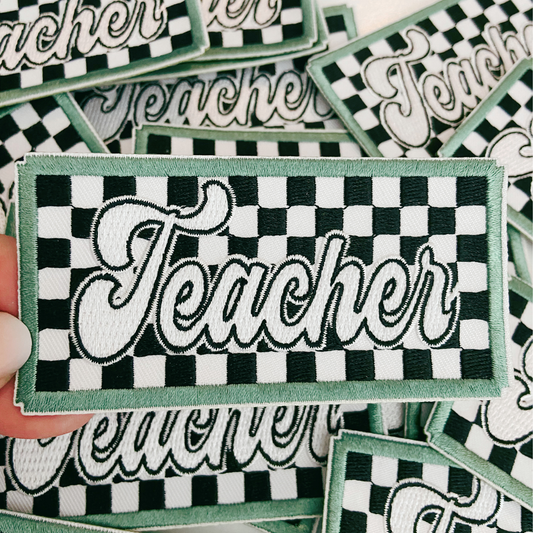 TEACHER Checkered Patch- 4"