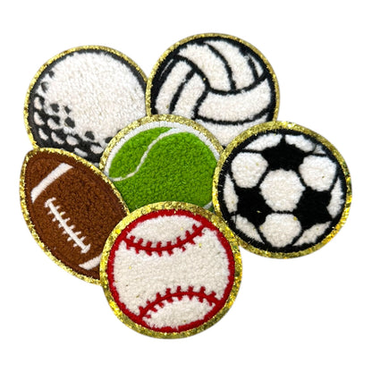 Chenille Sports Variety Patches- 2.5"